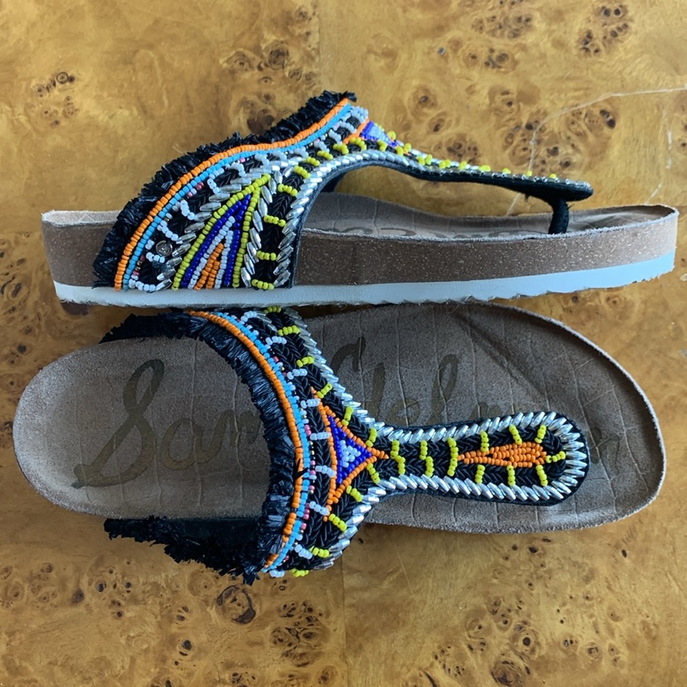 Sam Edelman Anthropologie Olivie 2 Beaded Thong Sandals